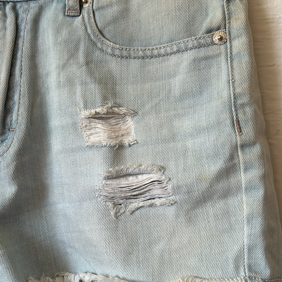 BCBGeneration Light Blue Denim Hight Waist Shorts - Picture 4 of 9